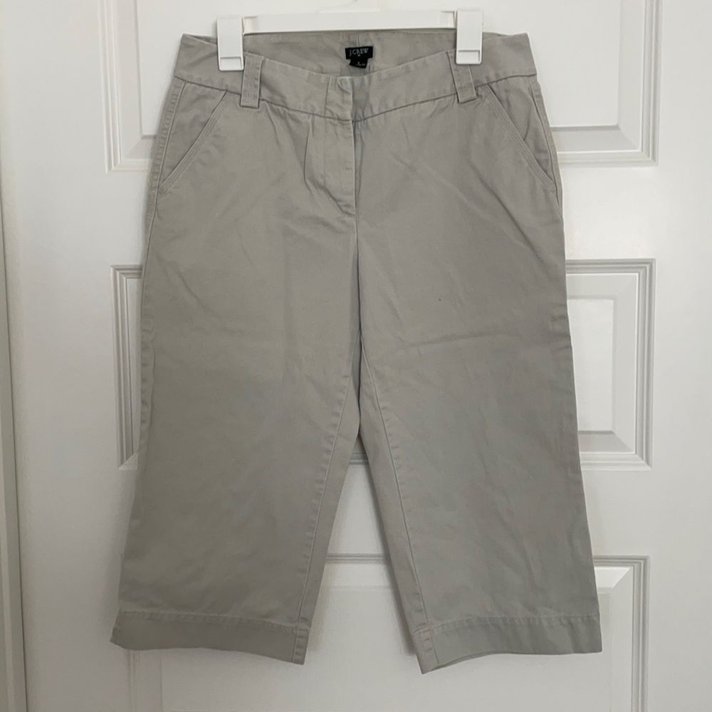 J.Crew cropped khaki pants in stone color